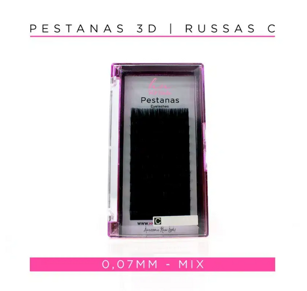 Pestanas 3D/Russas C 0,07mm MIX