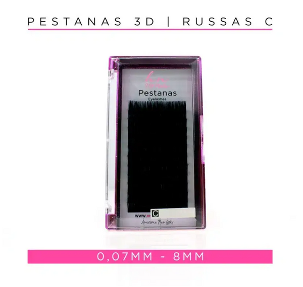 Pestanas 3D/Russas C 0,07mm 8mm