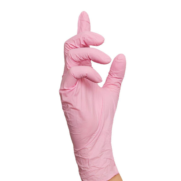 Guantes de Nitrilo sin polvo - Rosa