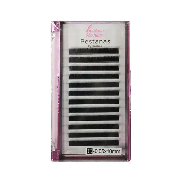 Pestañas 3D/rusas C 0,05 mm x 10 mm en caja 12 filas