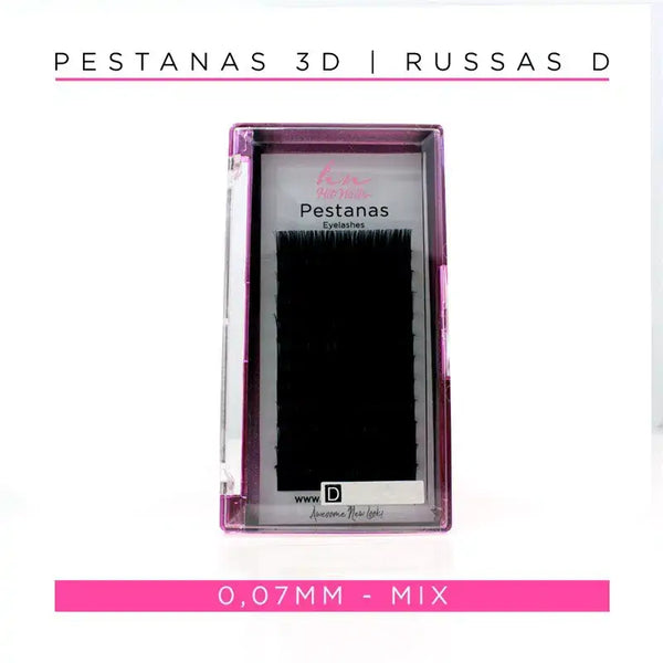 Pestanas 3D/Russas D 0,07mm Mix