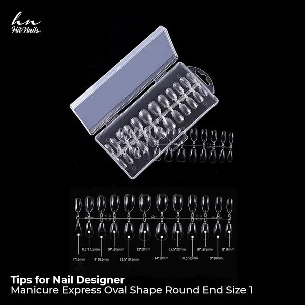 Tips for Nail Designer - Manicura Express Forma Ovalada Punta Redonda Tamaño 1 240 un.